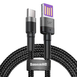 Baseus Cafule USB-C-kabel Huawei SuperCharge, QC 3.0, 5A 1m (Sort+grå)