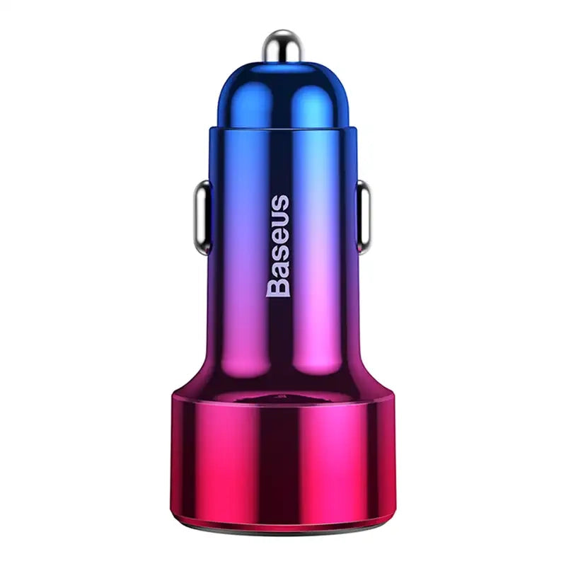 Baseus Magic USB + USB-C QC 4.0 PD 45W biloplader (rød-blå).