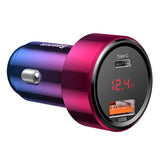 Baseus Magic USB + USB-C QC 4.0 PD 45W biloplader (rød-blå).