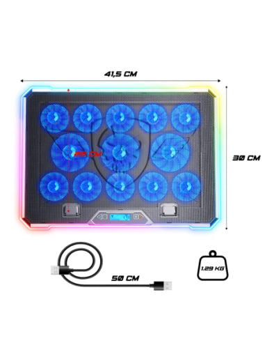 Spirit of Gamer AIRBLADE 1300 RGB køling til laptop 43,2 cm (17") Sort