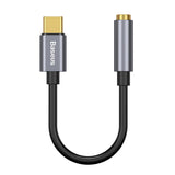Baseus L54 adapter til USB-C hovedtelefoner / mini jack 3,5 mm DAC 24 bit 48 KHz - grå