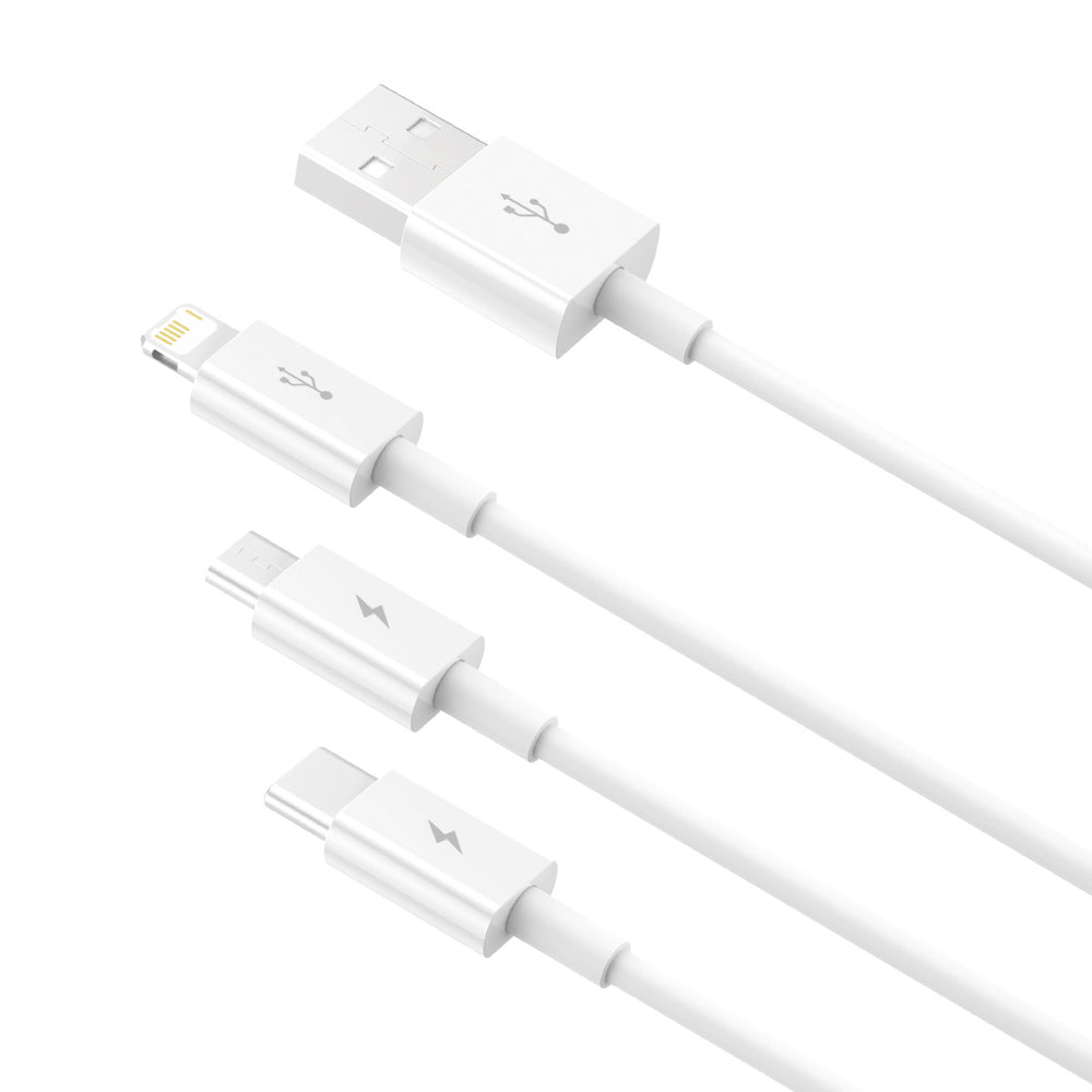 Baseus Superior Series USB-A - USB-C / Lightning / micro USB 3.5A cable 0.5m - white