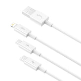Baseus Superior Series USB-A - USB-C / Lightning / micro USB 3.5A cable 0.5m - white