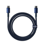 Baseus Tungsten Gold USB-C / USB-C kabel 100W 1m - marineblå
