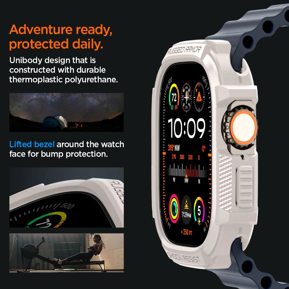 Spigen Rugged Armor Case til Apple Watch Ultra 1 / 2 (49mm) - Beige