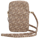 Guess Zip GCube Bottom Stripe telefonpose - brun