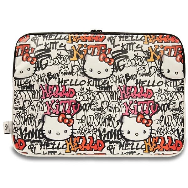 Hello Kitty PU Metal Logo case for a 14" laptop - beige