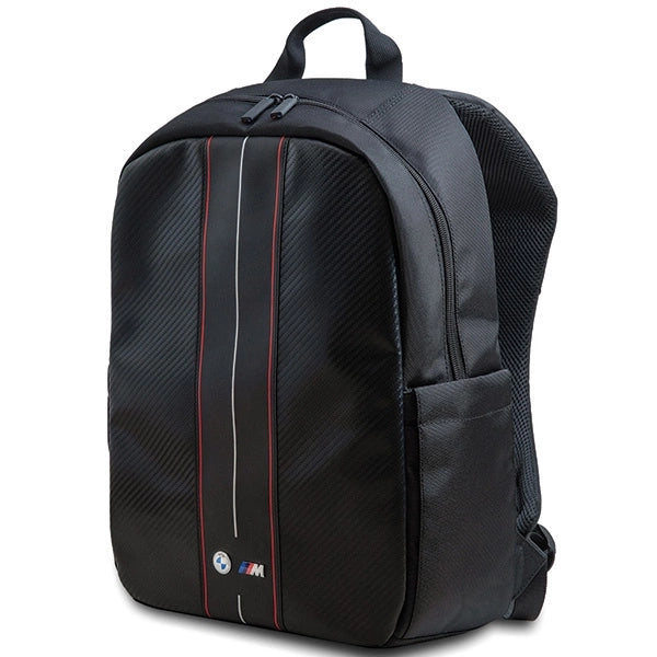 BMW Carbon & Red Stripe rygsæk til en 16&quot; laptop - sort