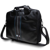 BMW Carbon & Blue Stripe taske til en 16&quot; laptop - sort