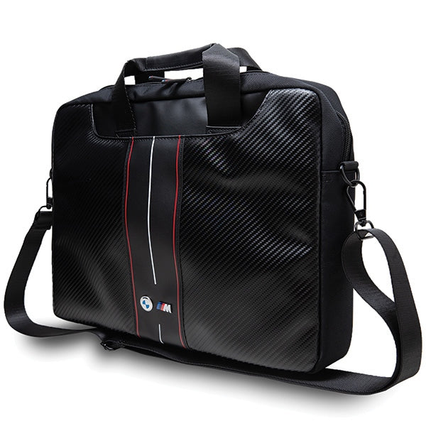BMW Carbon & Red Stripes taske til en 16&quot; laptop - sort