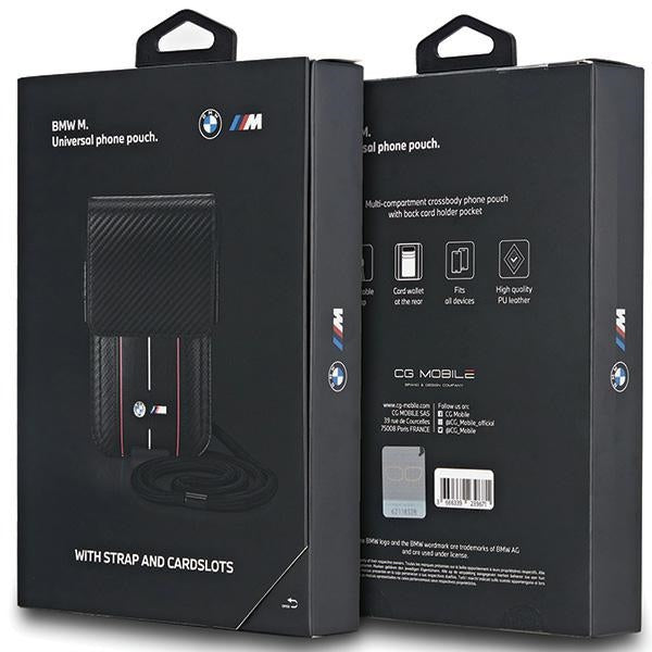 BMW Carbon & Red Stripe telefonpose - sort