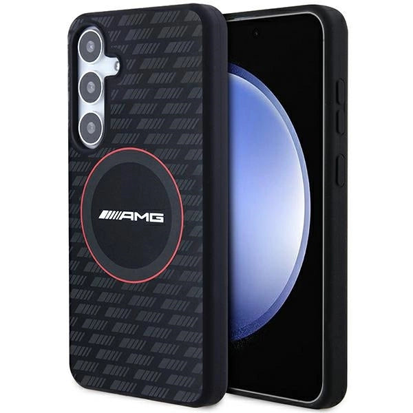AMG Silicone Carbon Pattern MagSafe-fodral til Samsung Galaxy S24+ - sort