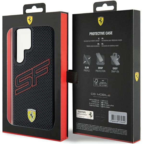 Ferrari Big SF perforeret kuffert til Samsung Galaxy S24 Ultra - sort