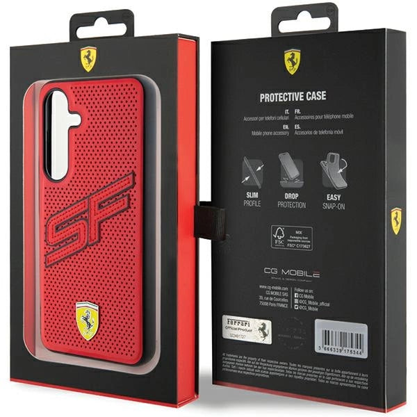 Ferrari Big SF Perforeret kuffert til Samsung Galaxy S24 - rød