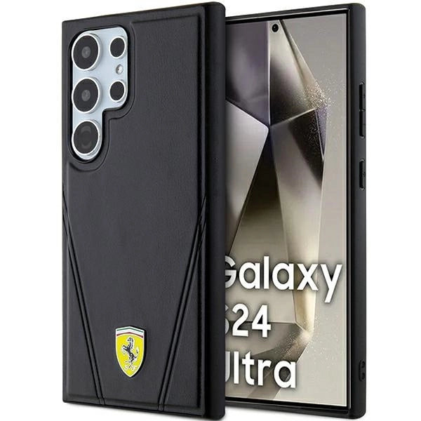 Ferrari Hot Stamp V Lines MagSafe-kasse til Samsung Galaxy S24 Ultra - sort