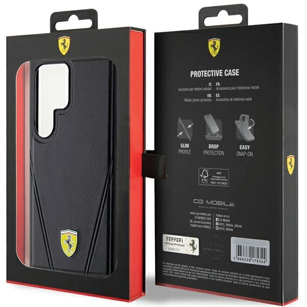 Ferrari Hot Stamp V Lines MagSafe-kasse til Samsung Galaxy S24 Ultra - sort