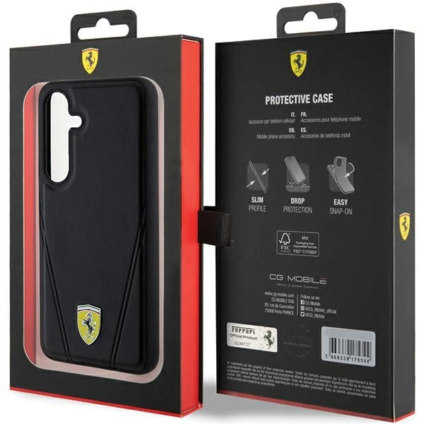 Ferrari Hot Stamp V Lines MagSafe-kasse til Samsung Galaxy S24+ - sort