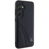 Mercedes læder Curved Stitches case til Samsung Galaxy S24+ - sort