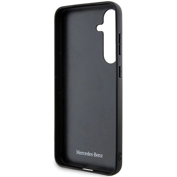 Mercedes læder Curved Stitches case til Samsung Galaxy S24+ - sort