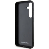 Mercedes læder Curved Stitches case til Samsung Galaxy S24+ - sort