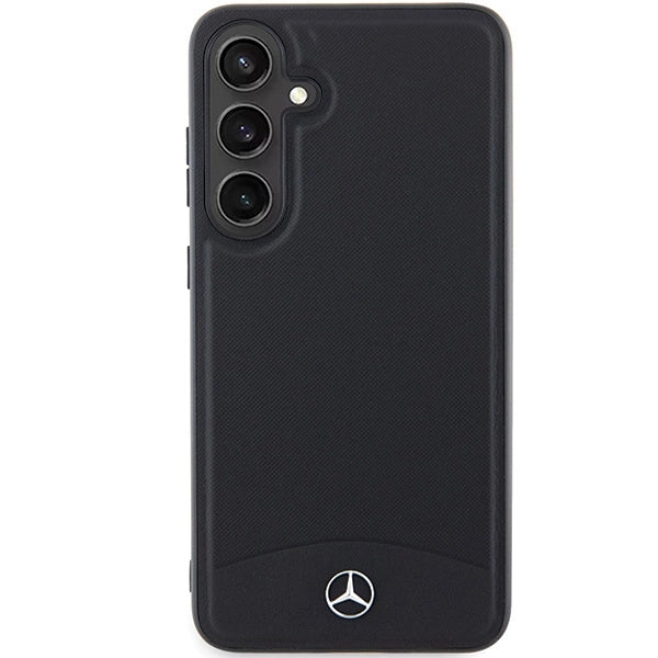 Mercedes læder tekstureret og almindeligt MagSafe-foder for Samsung Galaxy S24 + - sort