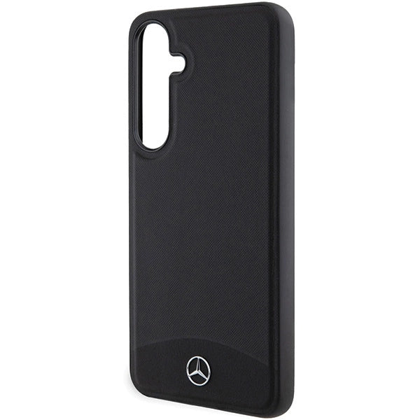 Mercedes læder tekstureret og almindeligt MagSafe-foder for Samsung Galaxy S24 + - sort