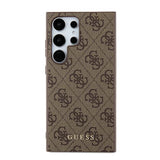 Guess 4G Metal Gold Logo-kasse til Samsung Galaxy S24 Ultra - brun