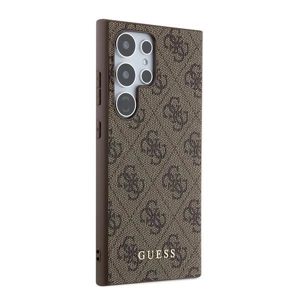 Guess 4G Metal Gold Logo-kasse til Samsung Galaxy S24 Ultra - brun