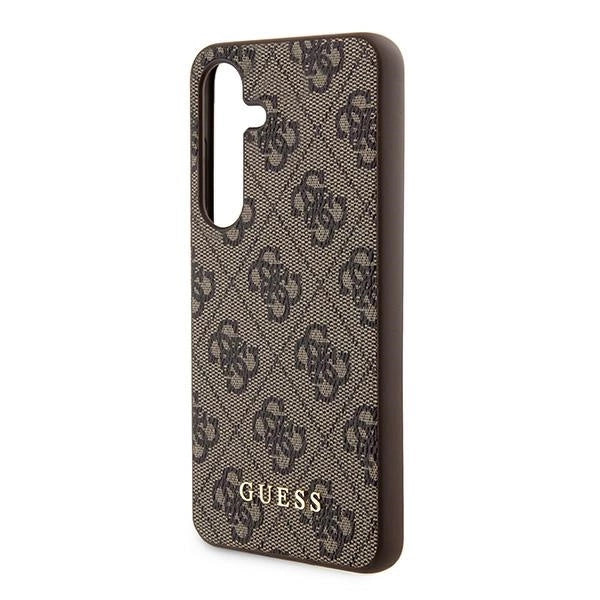 Guess 4G Metal Gold Logo-hylster til Samsung Galaxy S24 - brun
