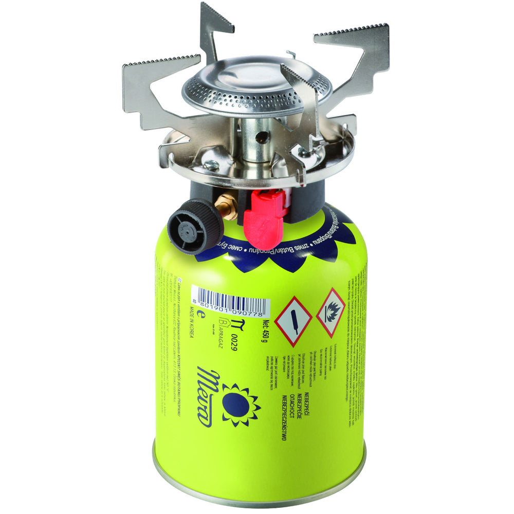 Gaskampeovn med gaspatroner (tråd eller ventil) ATOS piezoigniter 1,8 kW