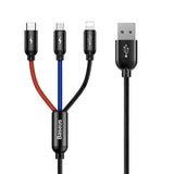 Baseus 3in1 Kabel USB-C / Lightning / Micro 3,5A 0,3m (Sort)