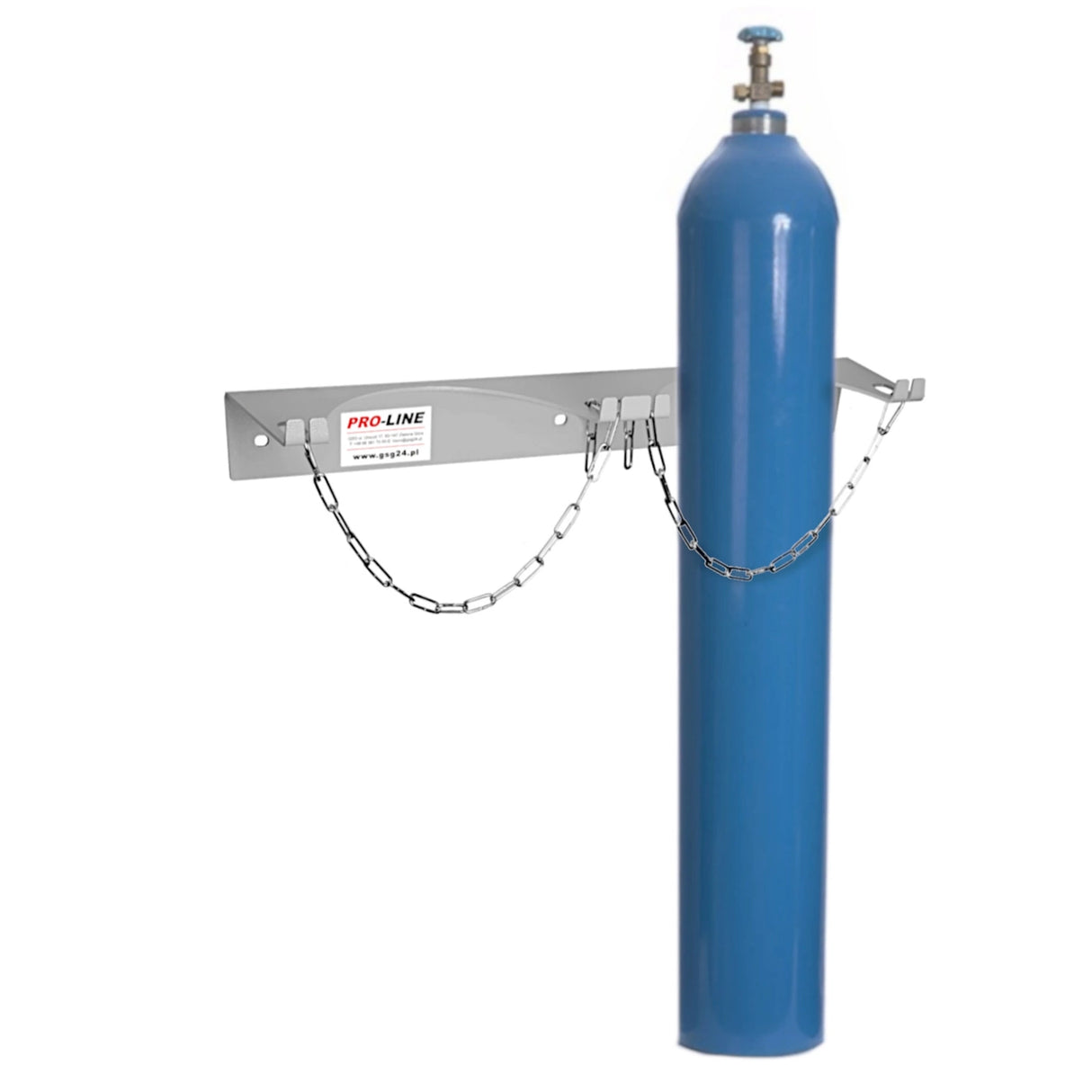 Væggholder til 3 gasflasker med en diameter på højst 250 mm