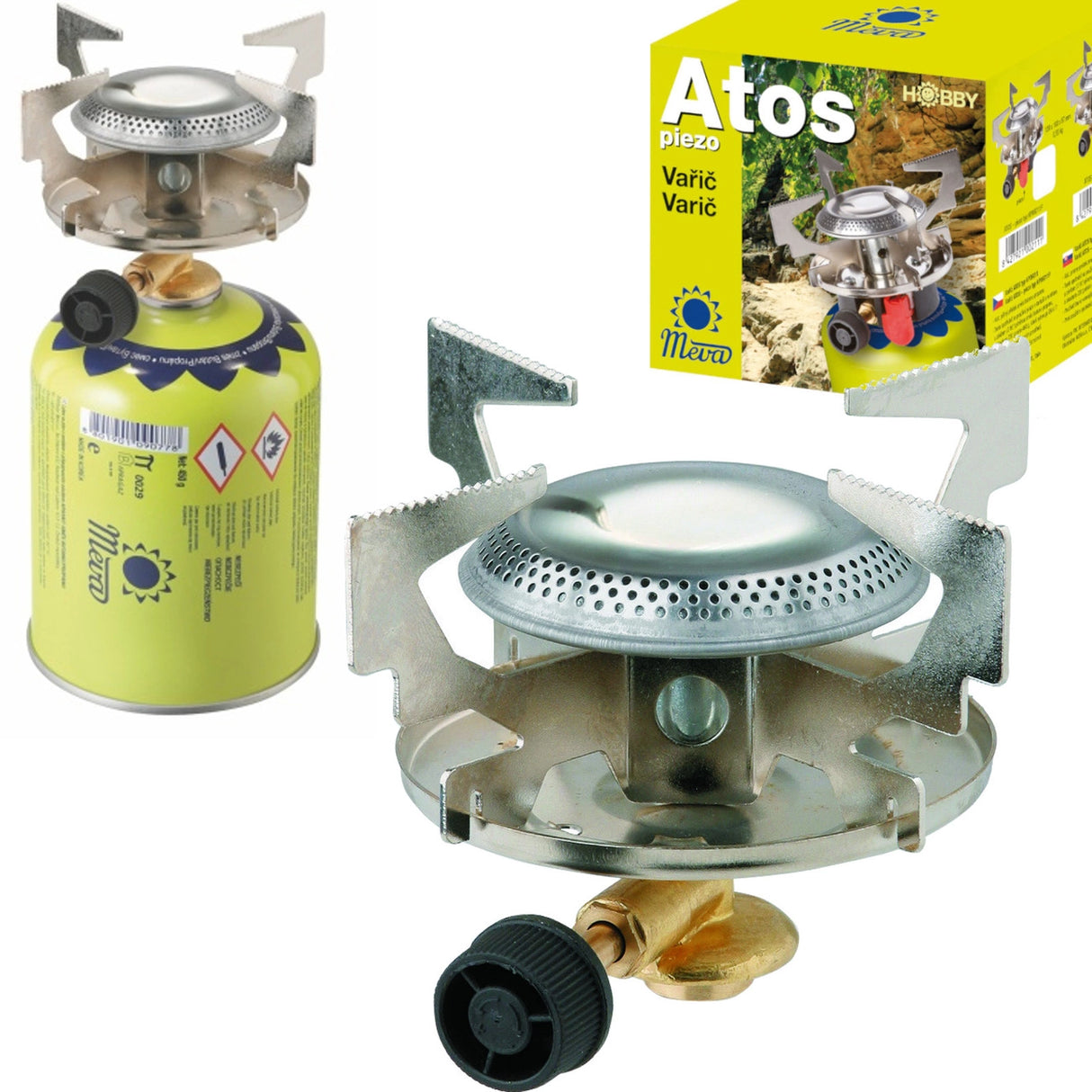 Gas turist komfur til gas patroner med 7/16" tråd ATOS 1.8kW
