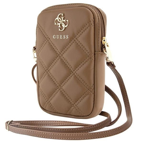 Guess Zip Quilted 4G taske - brun