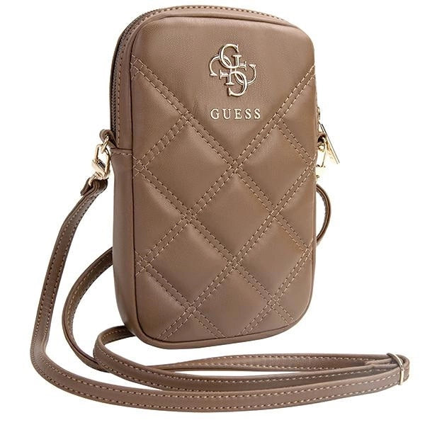 Guess Zip Quilted 4G taske - brun