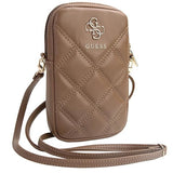 Guess Zip Quilted 4G taske - brun