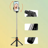 Selfie stick WRY1S teleskopisk stativ 0,7m til telefon - sort