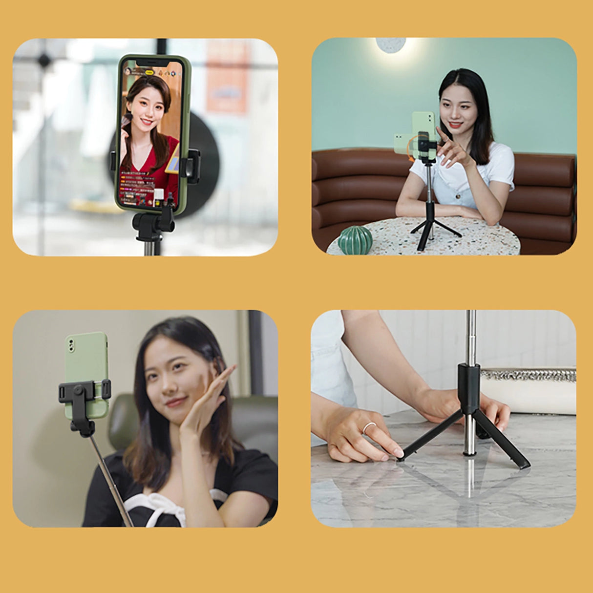 Selfie stick WRY1S teleskopisk stativ 0,7m til telefon - sort