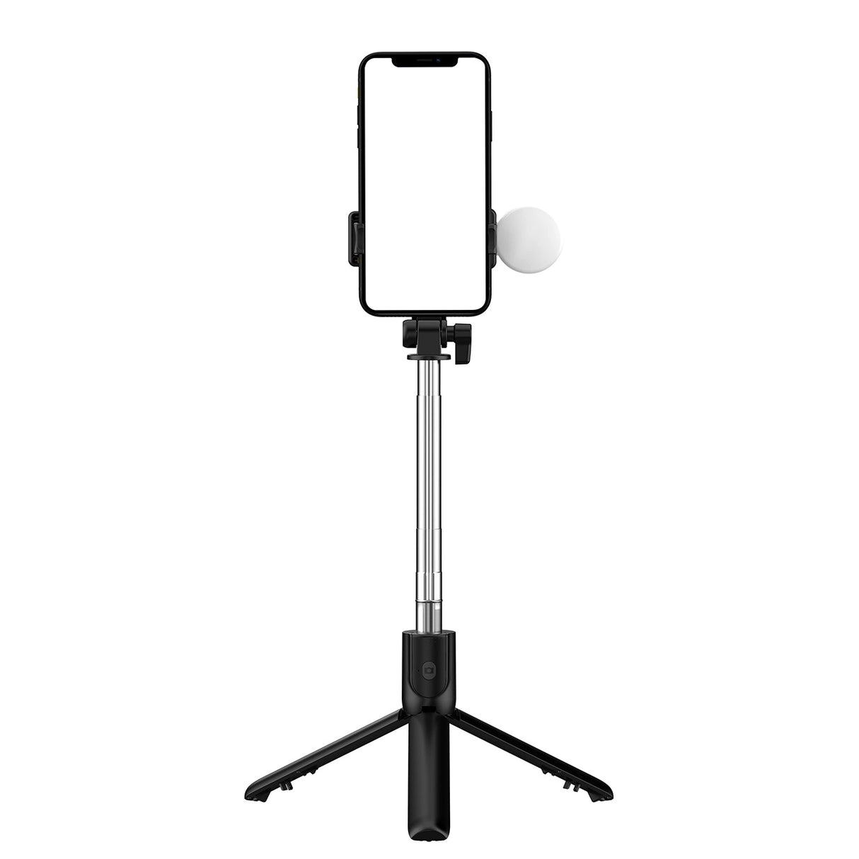 Selfie stick WR1YXS teleskopisk stativ 0,71 m med rund lampe - sort