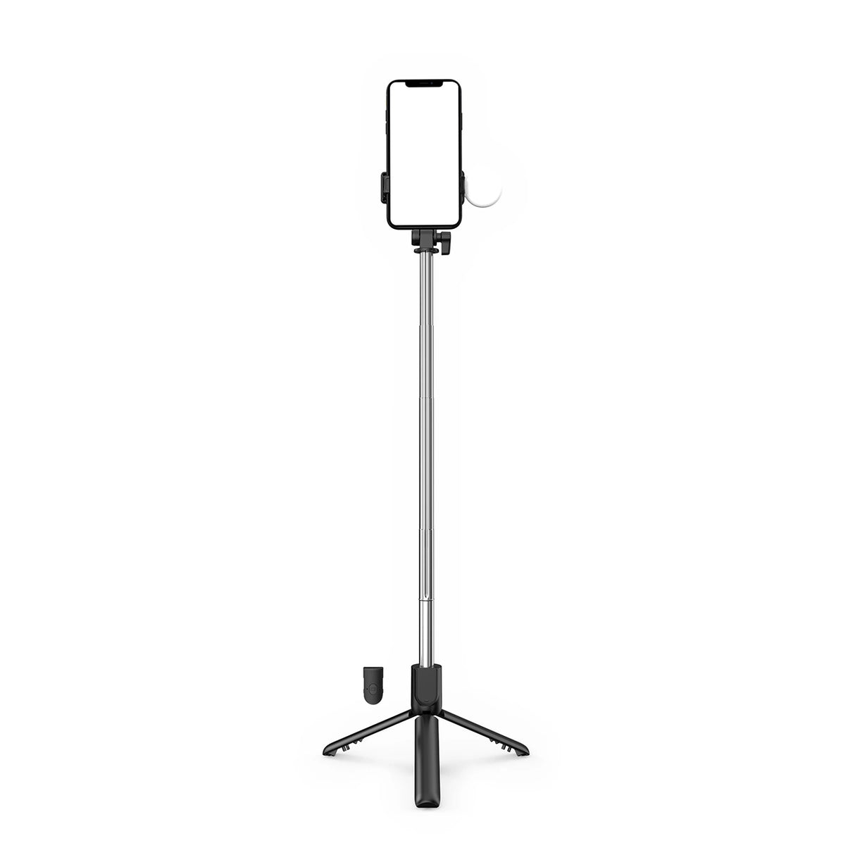 Selfie stick WR1YXS teleskopisk stativ 0,71 m med rund lampe - sort