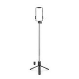 Selfie stick WR1YXS teleskopisk stativ 0,71 m med rund lampe - sort