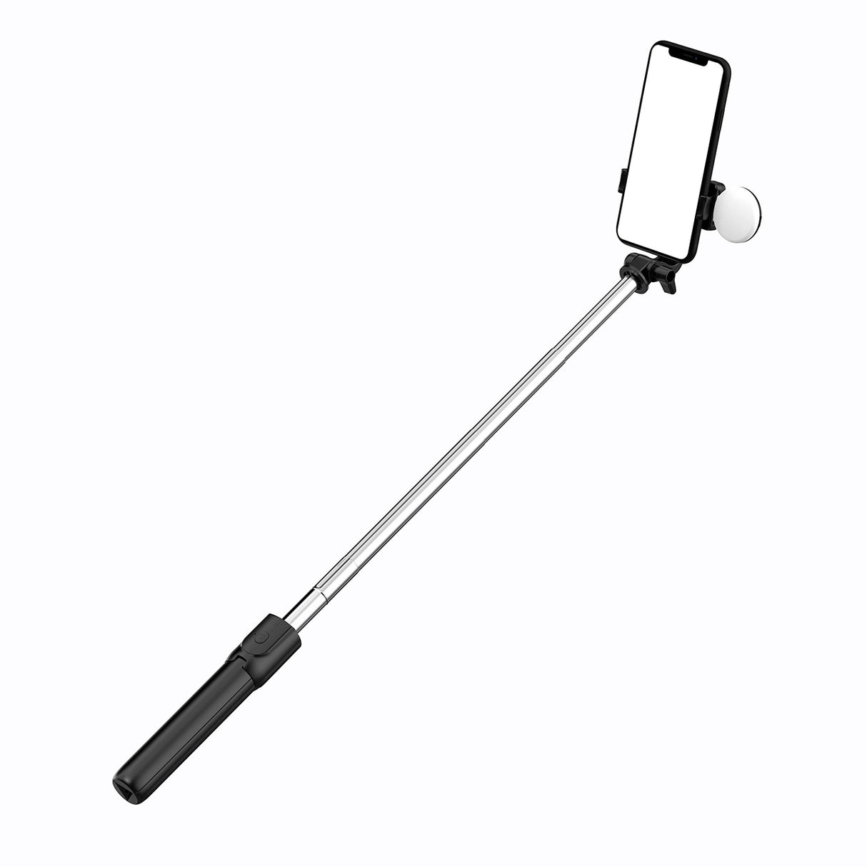Selfie stick WR1YXS teleskopisk stativ 0,71 m med rund lampe - sort