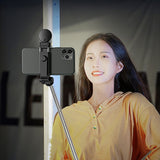 Selfie stick WH1YXS teleskopisk stativ 1m med rund lampe og telefonholder - sort