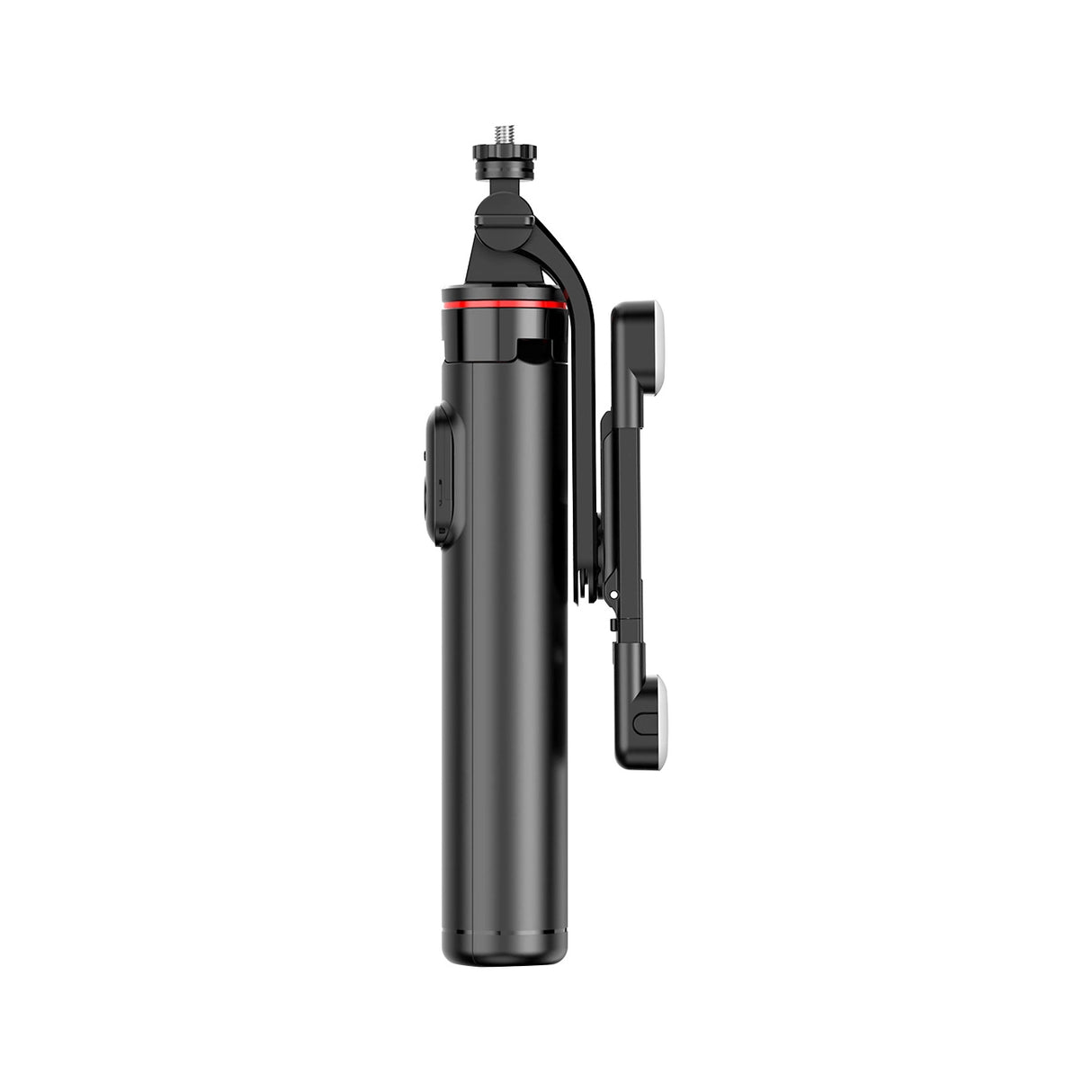 Selfie stick WC13YDS teleskopisk stativ 1,3 m med dobbelt lampe og telefonholder - sort