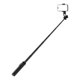 Selfie-stick WC1Y2S 1,3-meters teleskopisk stativ af aluminiumlegering med telefonholder - sort