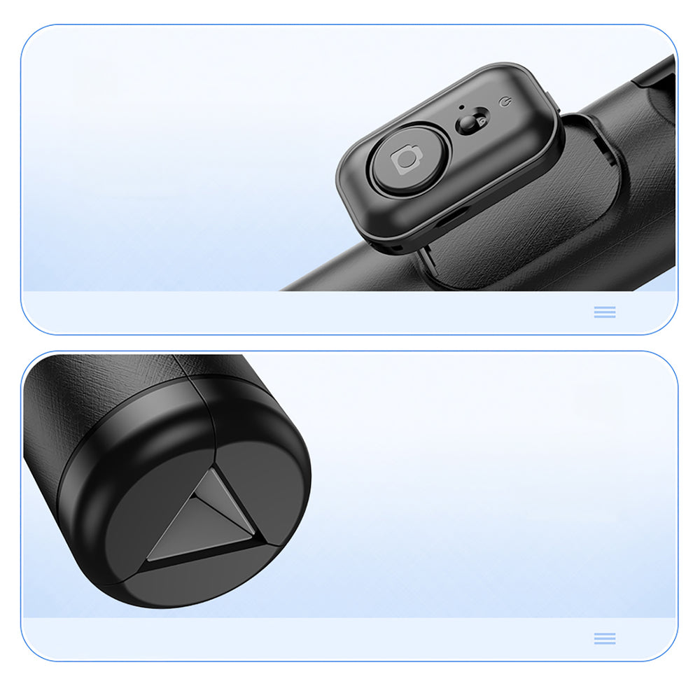 Selfie-stick WC1Y2S 1,3-meters teleskopisk stativ af aluminiumlegering med telefonholder - sort