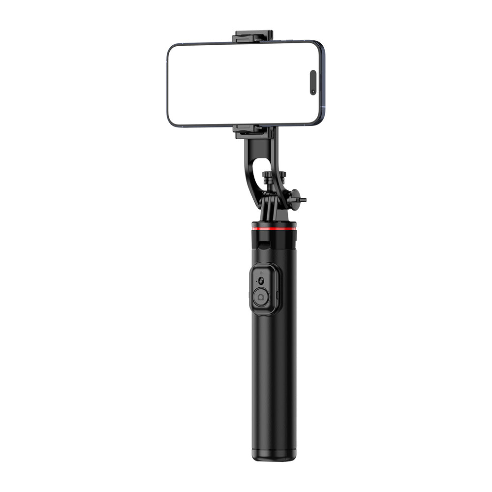 Selfie-stick WC1Y2S 1,3-meters teleskopisk stativ af aluminiumlegering med telefonholder - sort