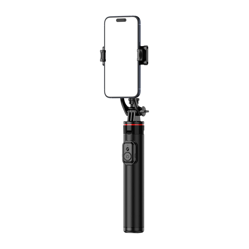 Selfie-stick WC1Y2S 1,3-meters teleskopisk stativ af aluminiumlegering med telefonholder - sort