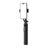 Selfie-stick WC1Y2S 1,3-meters teleskopisk stativ af aluminiumlegering med telefonholder - sort