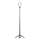 Selfie-stick WC12YDS 1,3-meters teleskopisk stativ af aluminiumlegering med dobbelt lampe og telefonholder - sort